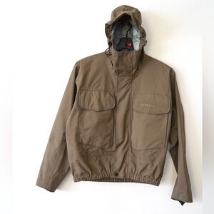 Simms Guide Gore-Tex Wading Jacket Mens Size S Fishing Khaki